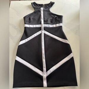 Bisou-Bisou Michele Bohbot Dress Women's size 10 black and White